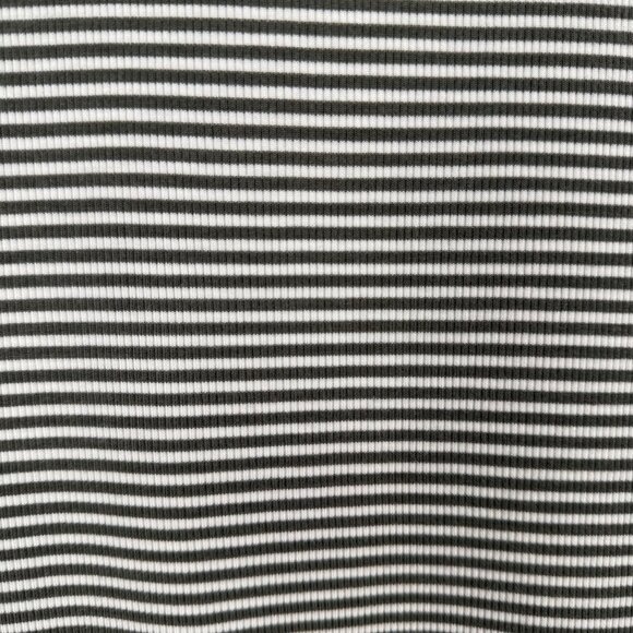 Anthropologie Pure Good Striped Cowl Neck Top Size XL Army Green White Rib Knit - Picture 4 of 11